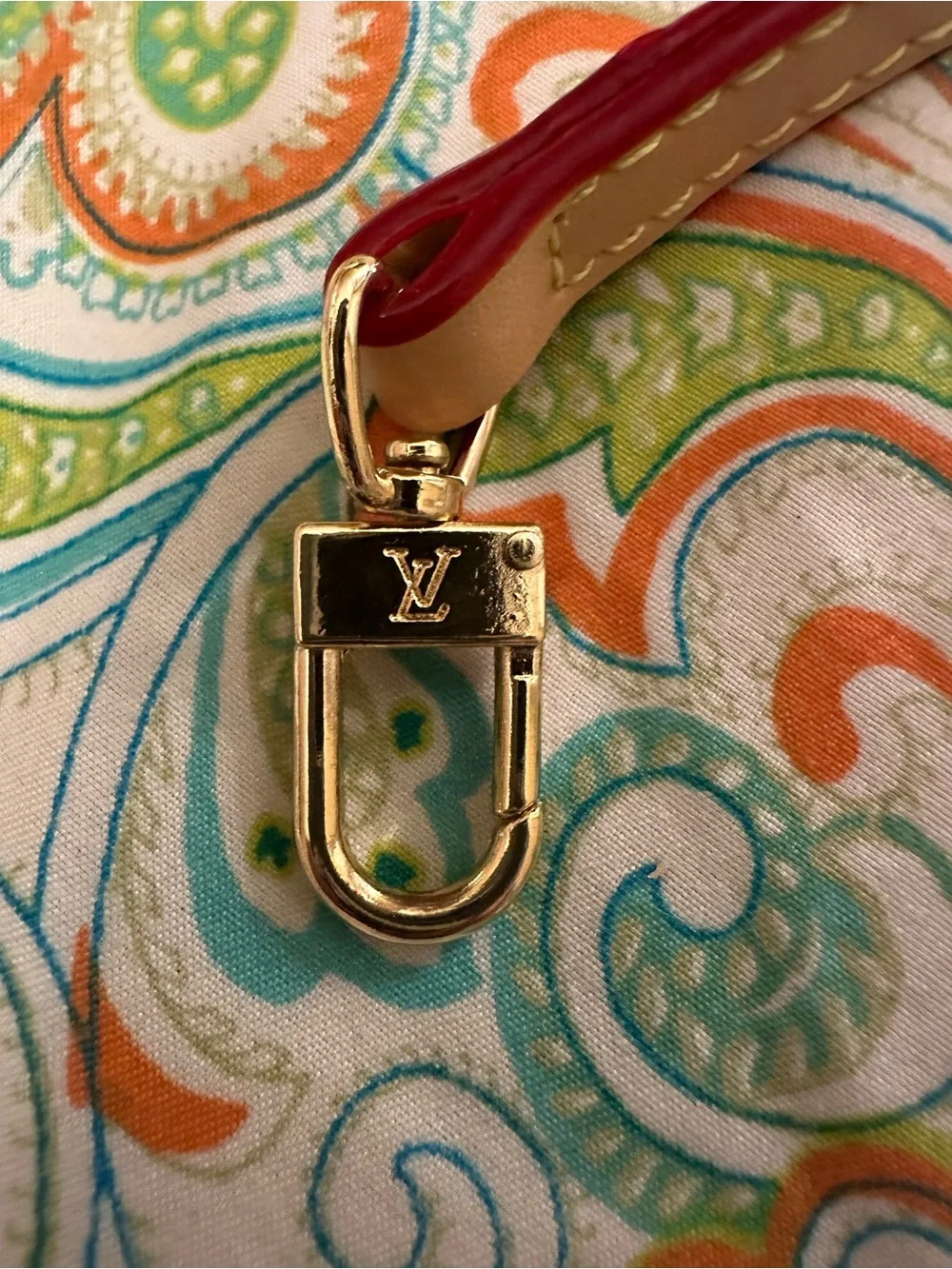 Louis Vuitton Beige Leather Crossbody Strap with Gold Hardware